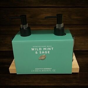 Asquith & Somerset Wild Mint & Sage Hand Wash 2 Pack 16..9 oz Glass Bottles